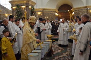 Праздничная литургия и Великое освящение воды в Кафедральном соборе Христа Спасителя