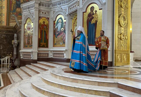 В день памяти святых равноапостольных Кирилла и Мефодия митрополит Серафим совершил Божественную Литургию